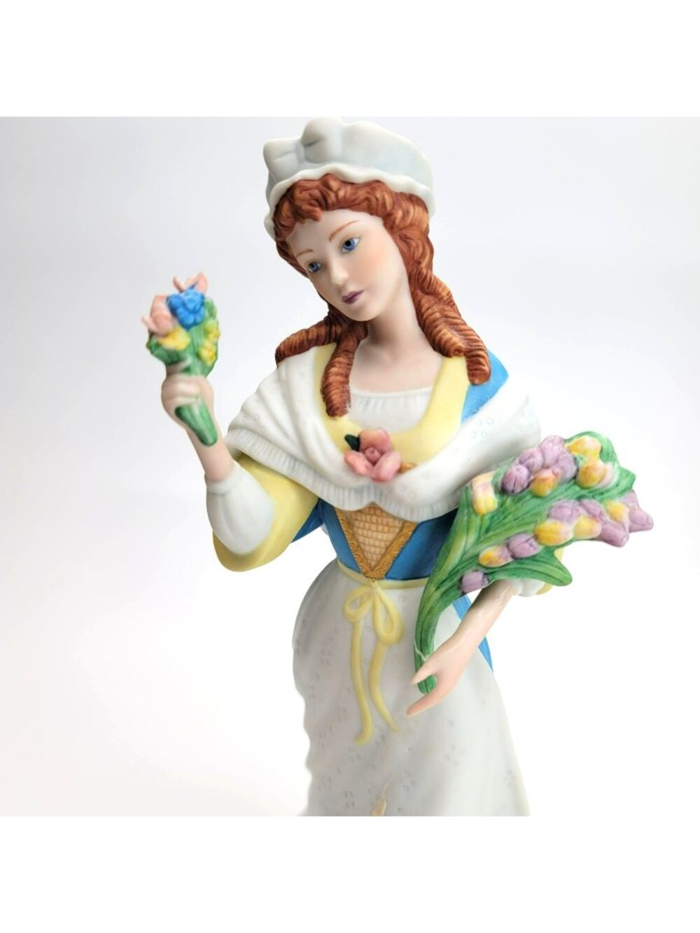 Lenox French Flower Maiden Figurine Woman with Iris Floral Bouquet Dh122
